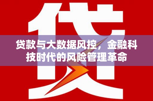 红星贷款与大数据风控，金融科技时代的风险管理革命
