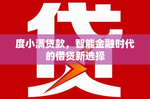历城度小满贷款，智能金融时代的借贷新选择
