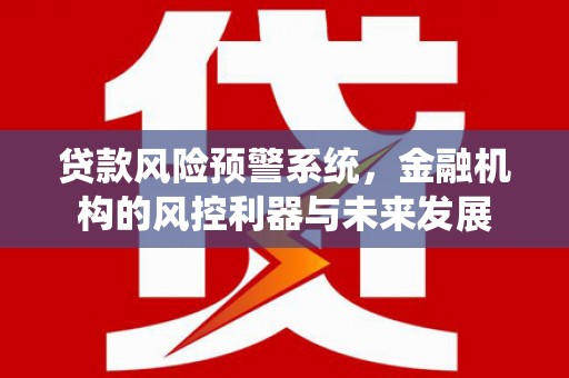 戚墅堰贷款风险预警系统，金融机构的风控利器与未来发展