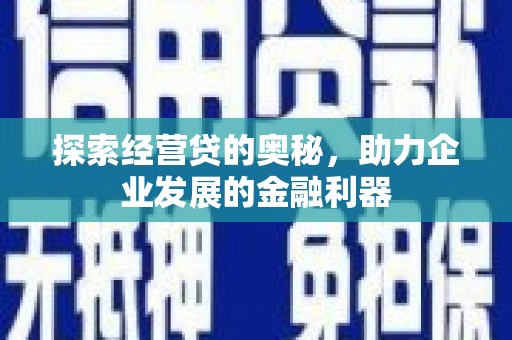 广宗探索经营贷的奥秘，助力企业发展的金融利器