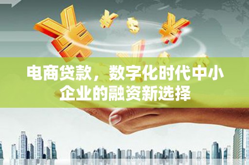 潍城电商贷款，数字化时代中小企业的融资新选择