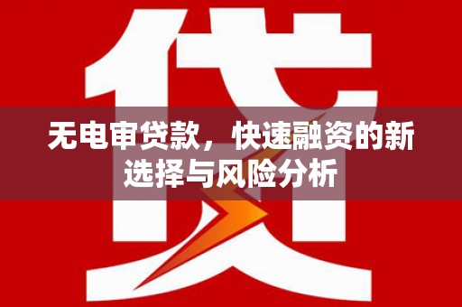 永福无电审贷款，快速融资的新选择与风险分析