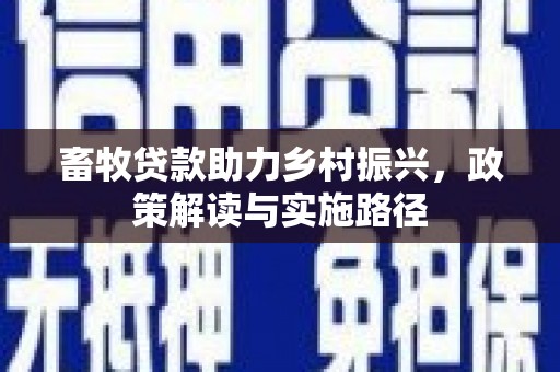 丰顺畜牧贷款助力乡村振兴，政策解读与实施路径