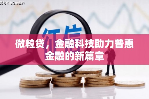 浑南微粒贷，金融科技助力普惠金融的新篇章