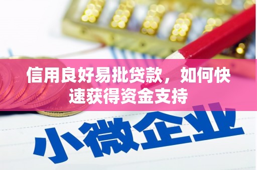 罗江信用良好易批贷款，如何快速获得资金支持